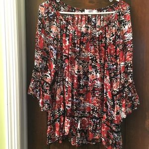 Fever floral print flowy blouse. Size 1X